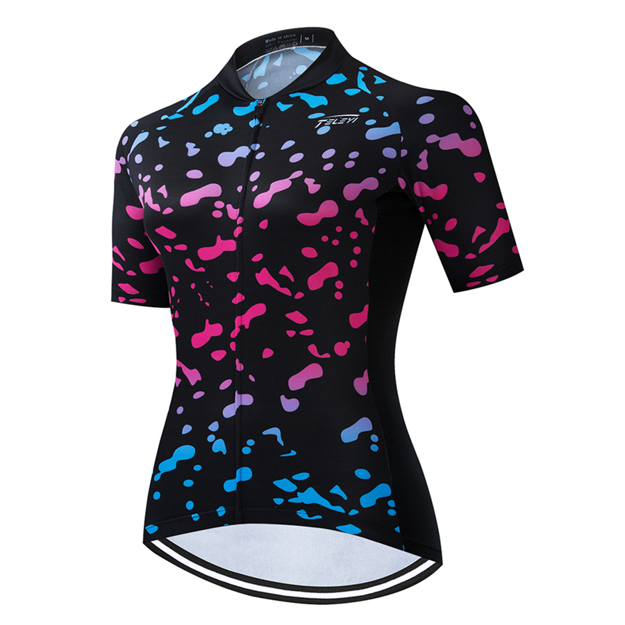 여자의 새로운 프로 팀 여름 사이클링 저지 짧은 소매 자전거 셔츠 Maillot Ciclismo 통기성 도로 자전거 의류 탑스